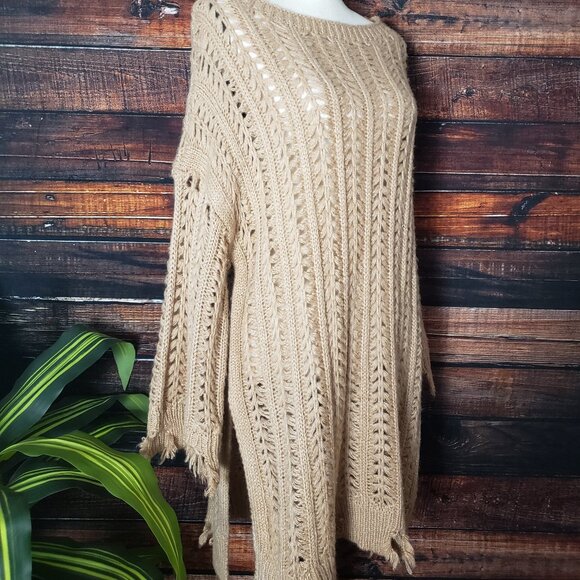 1 Happy Girl Sweater Handmade Indie Knit Pink Oversized Boho Soft Angora Blend - Picture 2 of 9